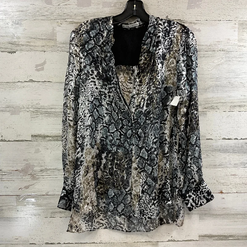 Blouse Long Sleeve By Alice + Olivia In Animal Print, Size: M