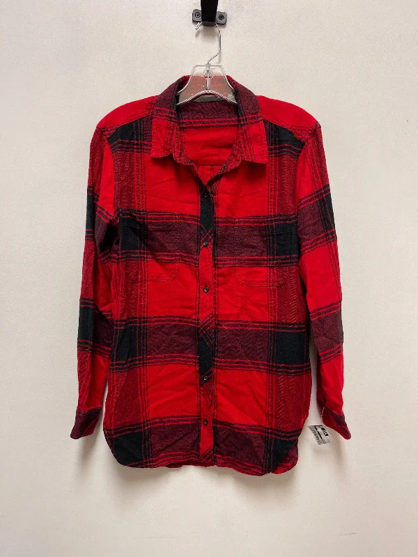 Blouse Long Sleeve By Athleta In Red, Size: M