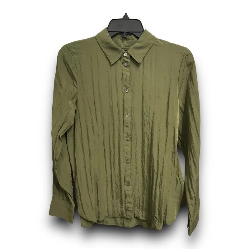 Blouse Long Sleeve By Madewell In Green, Size: S