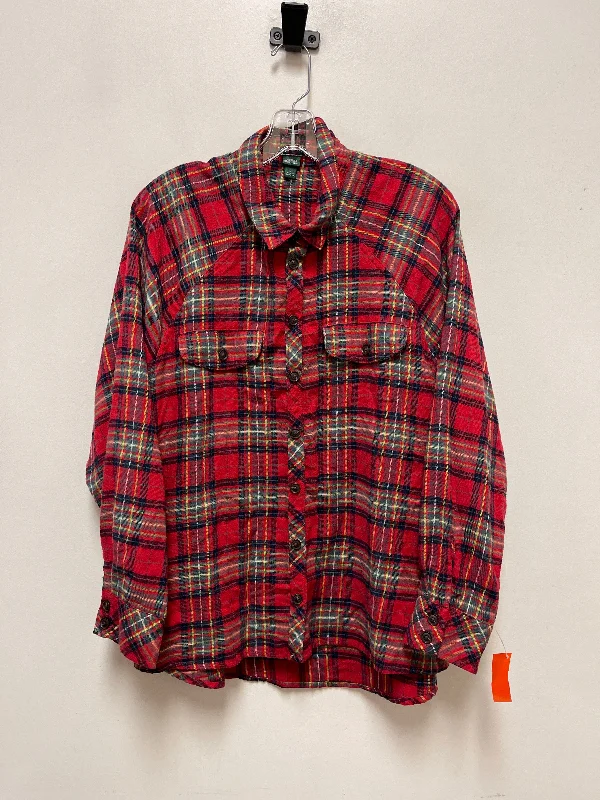 Blouse Long Sleeve By Wild Fable In Red, Size: L