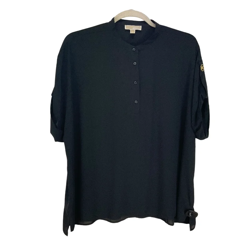 Blouse Short Sleeve By Michael Kors In Black, Size: 3x