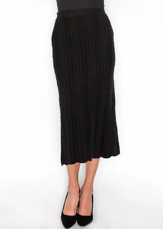 Textured Elegance Cable-Knit Skirt