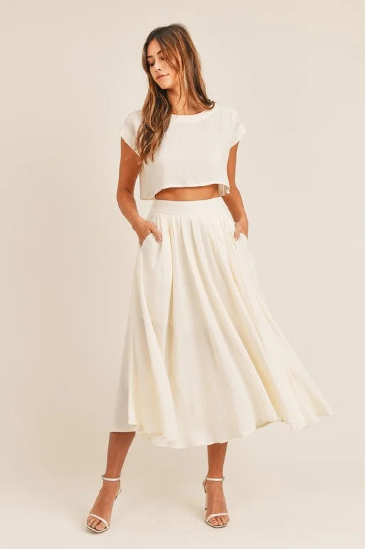 This Is Bliss Cream Midi Skirt