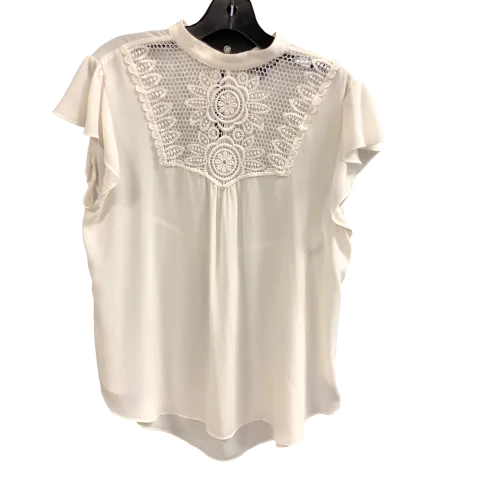 Top Sleeveless By Express In White, Size: L