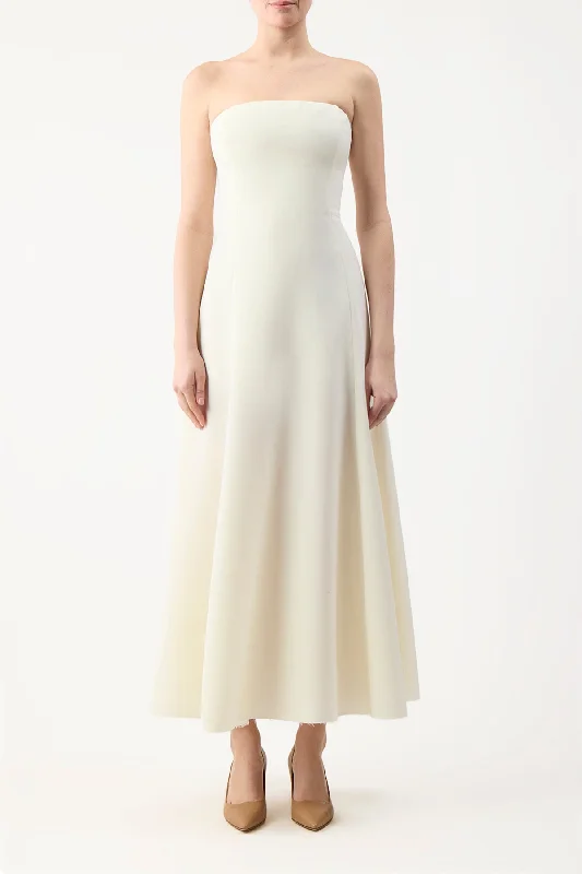 Arion Dress in Ivory Sportswear Wool