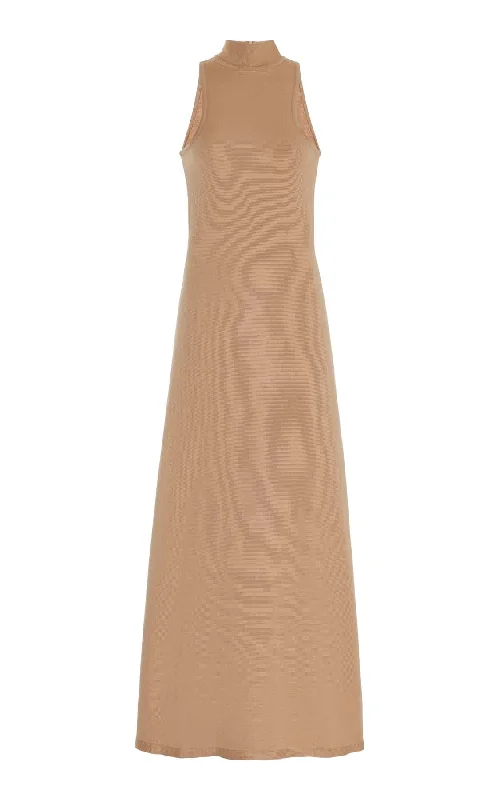 Kenna Knit Dress in Camel Merino Wool