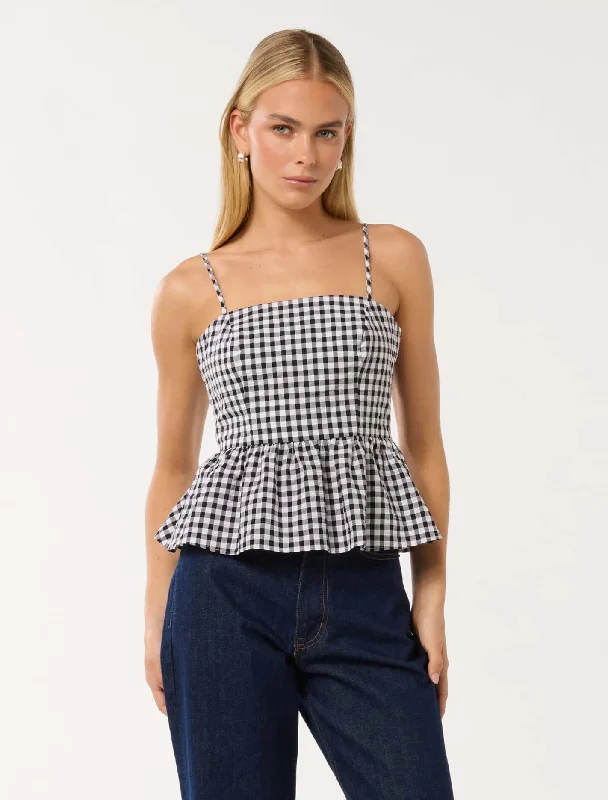 Tayah Tie Back Peplum Top