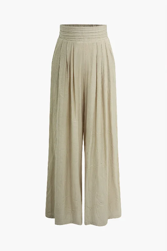 Wrinkled Wide Leg Pants