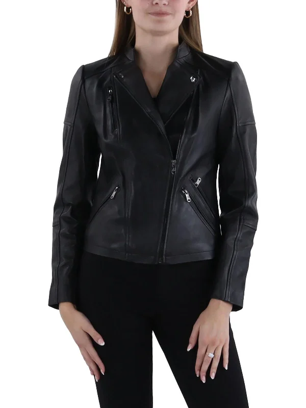 Womens Genuine Lambskin Leather Short Leather Jacket