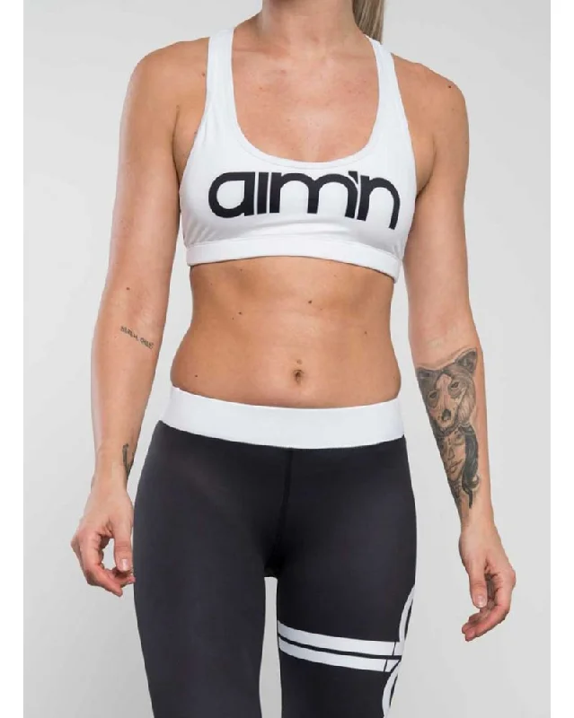 aimn Logo Bra - Womens - White