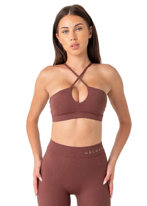 CROSS OVER BRA - BROWN