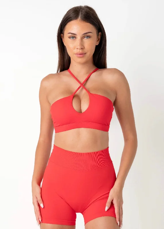 CROSS OVER BRA - RED