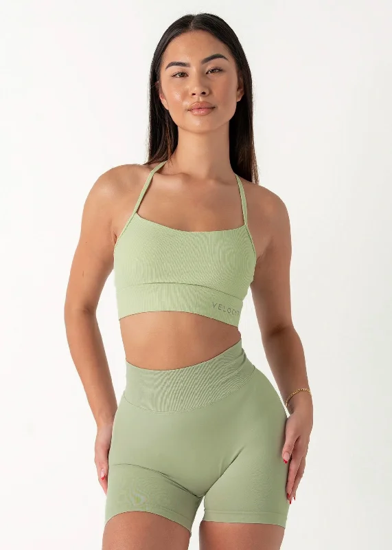 RIBBED VITAL BRA - LIME