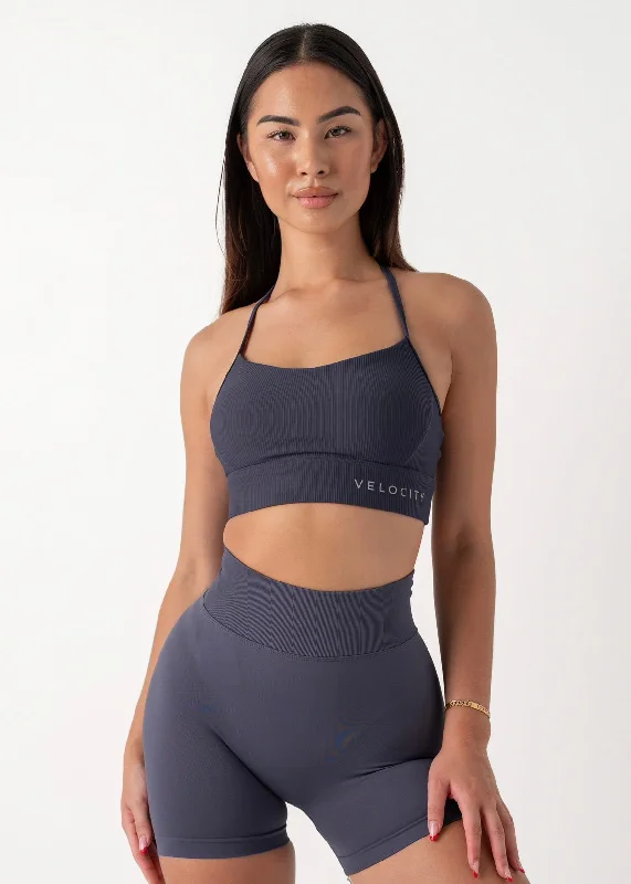 RIBBED VITAL BRA - NAVY