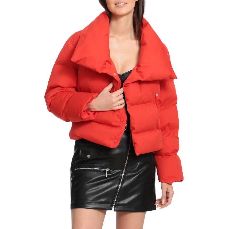 Avec Les Filles Women's Envelope Collar Short Puffer Coat