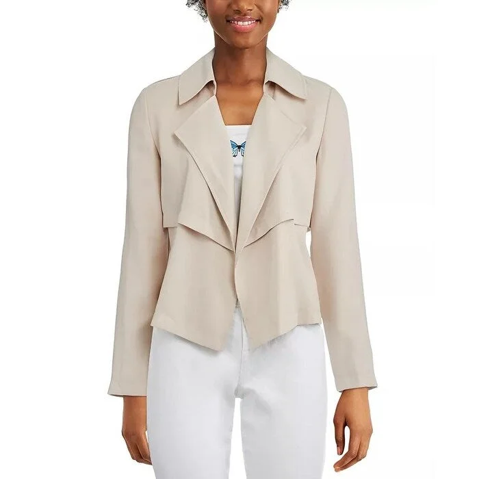 Bar III Women's Open Front Trench Jacket Beige Size XX-Small - XXS