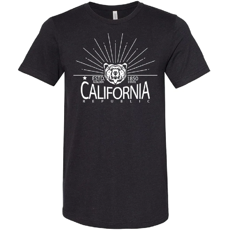 California Golden State White Print Asst Colors Sueded Tee