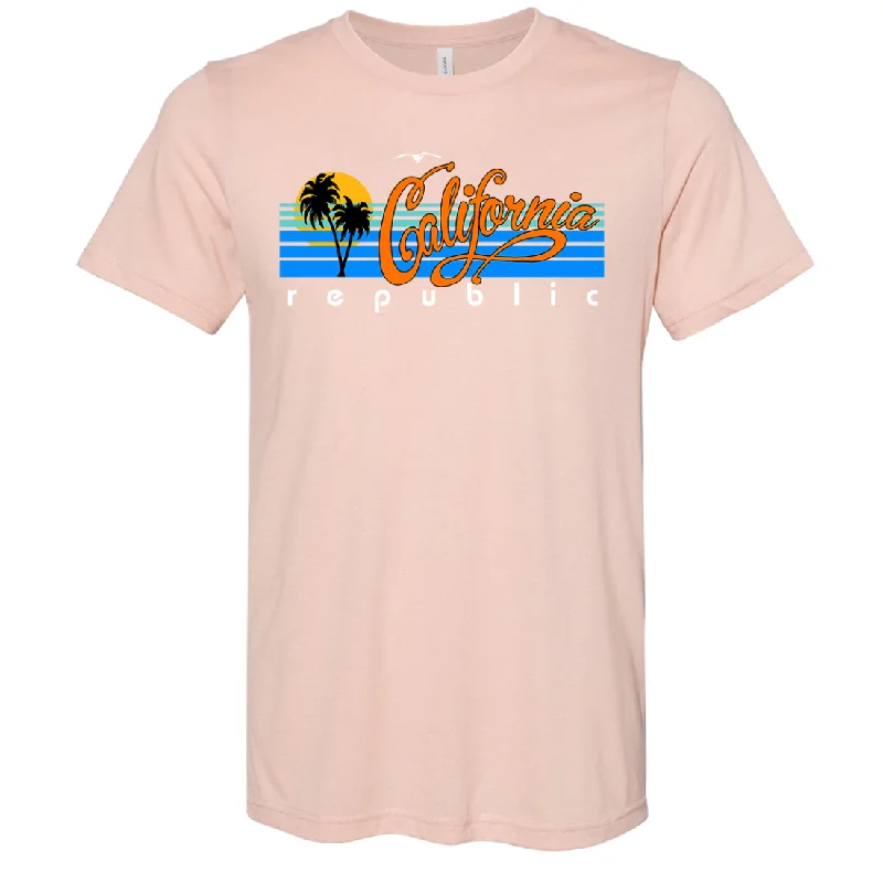 California Republic Palm Trees Asst Colors Sueded Tee