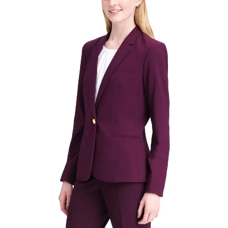 Calvin Klein Women's Long Sleeves Business One-Button Suit Jacket Size 8 - Purple