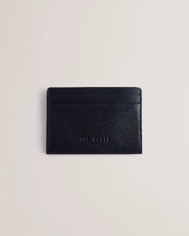 Evet Striped Leather Cardholder Navy