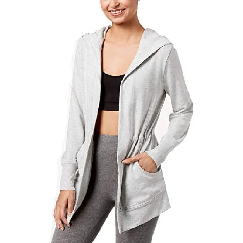 Ideology Women's Hooded Fitness Cardigan Grey Size Extra Large - X-Large