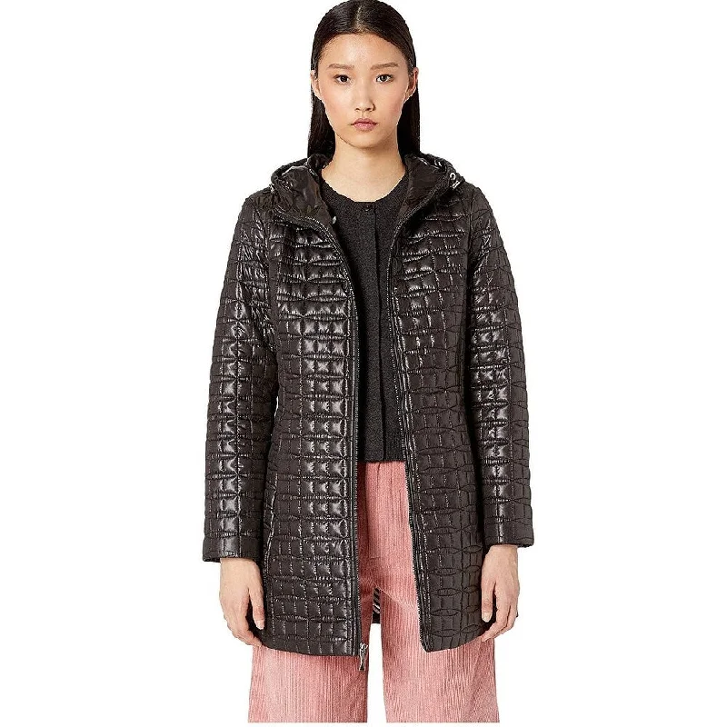 Kate Space New York Women's Bow-Quilted Coat Black Size Extra Large