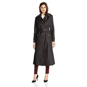 London Fog Plus Size Belted Raincoat Black 4-Extra Large - 4X