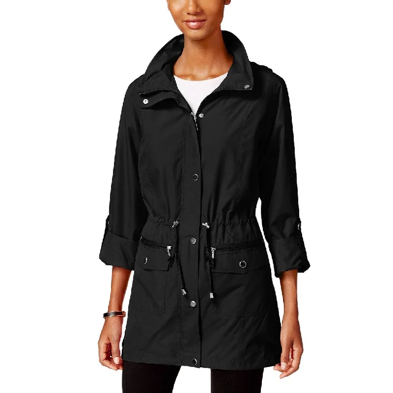 Style & Co Women's Hooded Anorak Jacket Black Size Extra Small - X-Small