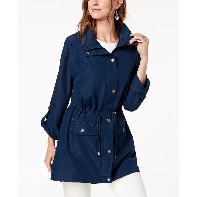 Style & Co Women's Hooded Anorak Jacket Navy Size Extra Small - X-Small