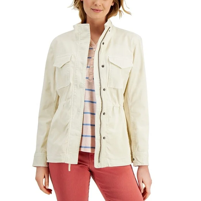 Style & Co Women's Twill Jacket Lt Beige Size XX Large - XXL