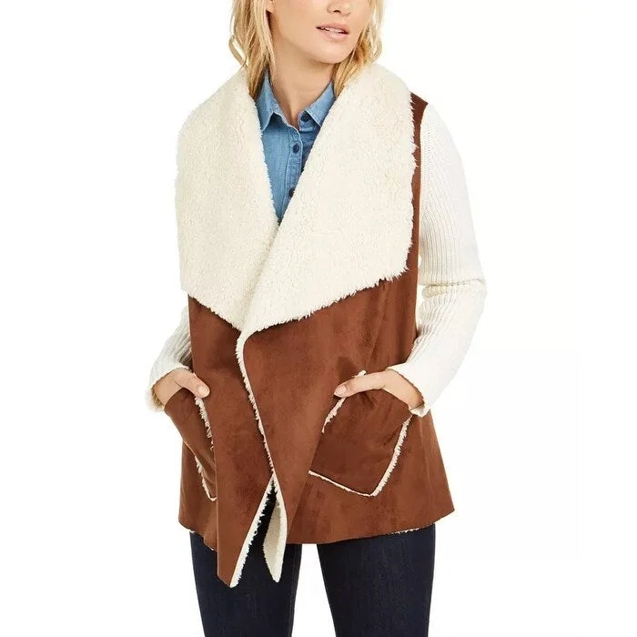 Tommy Hilfiger Women's Faux Shearling Jacket Beige Size Small