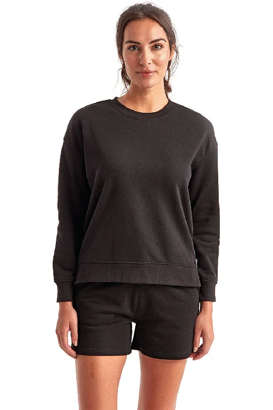 TriDri Womens Billie Side Zip Crewneck Sweatshirt - Black