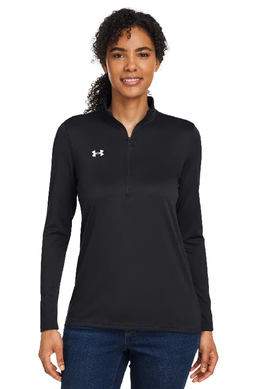 Under Armour Womens Team Tech Moisture Wicking 1/4 Zip Sweatshirt - Black