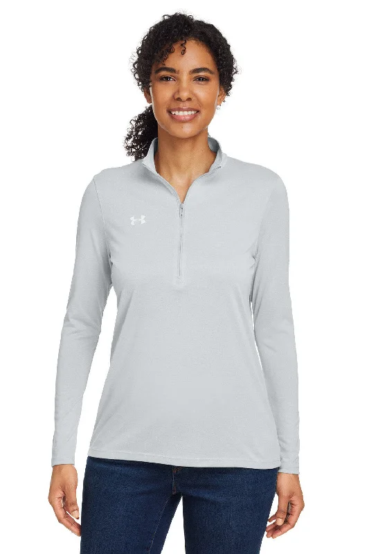 Under Armour Womens Team Tech Moisture Wicking 1/4 Zip Sweatshirt - Mod Grey