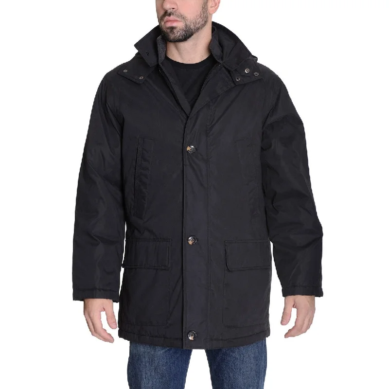 Weatherproof Brand Mens Faux-Fur-Collar Layered Parka Jacket Black-XXL - XxL