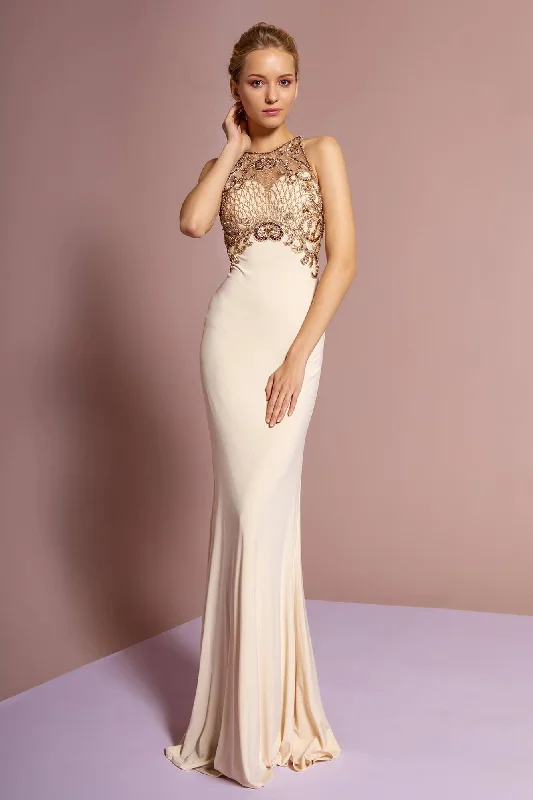 Champagne S Prom Long Dress Evening Party Gown Sale