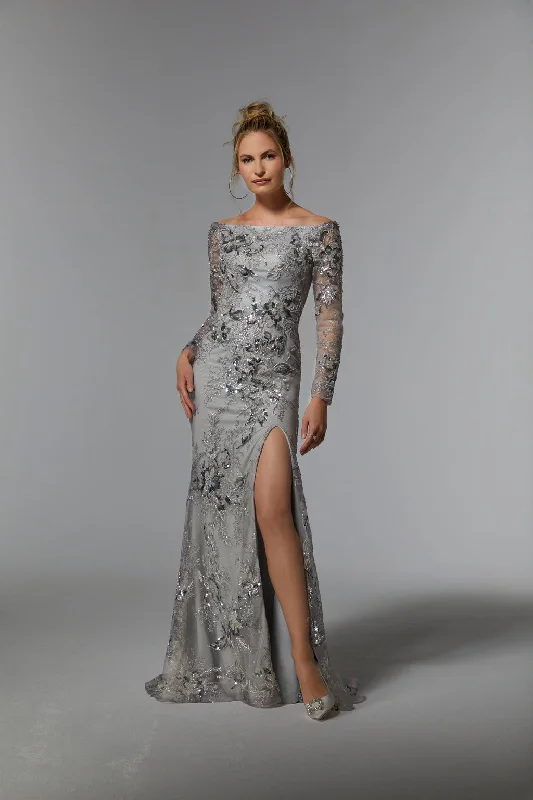 MGNY Madeline Gardner New York 72938 Long Sleeve Formal Evening Gown